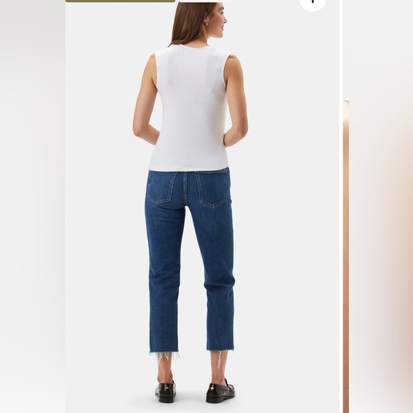 NWT Monique Modal Tank w/asymmetrical neckline, Large, White, Made in USA - Picture 3 of 9